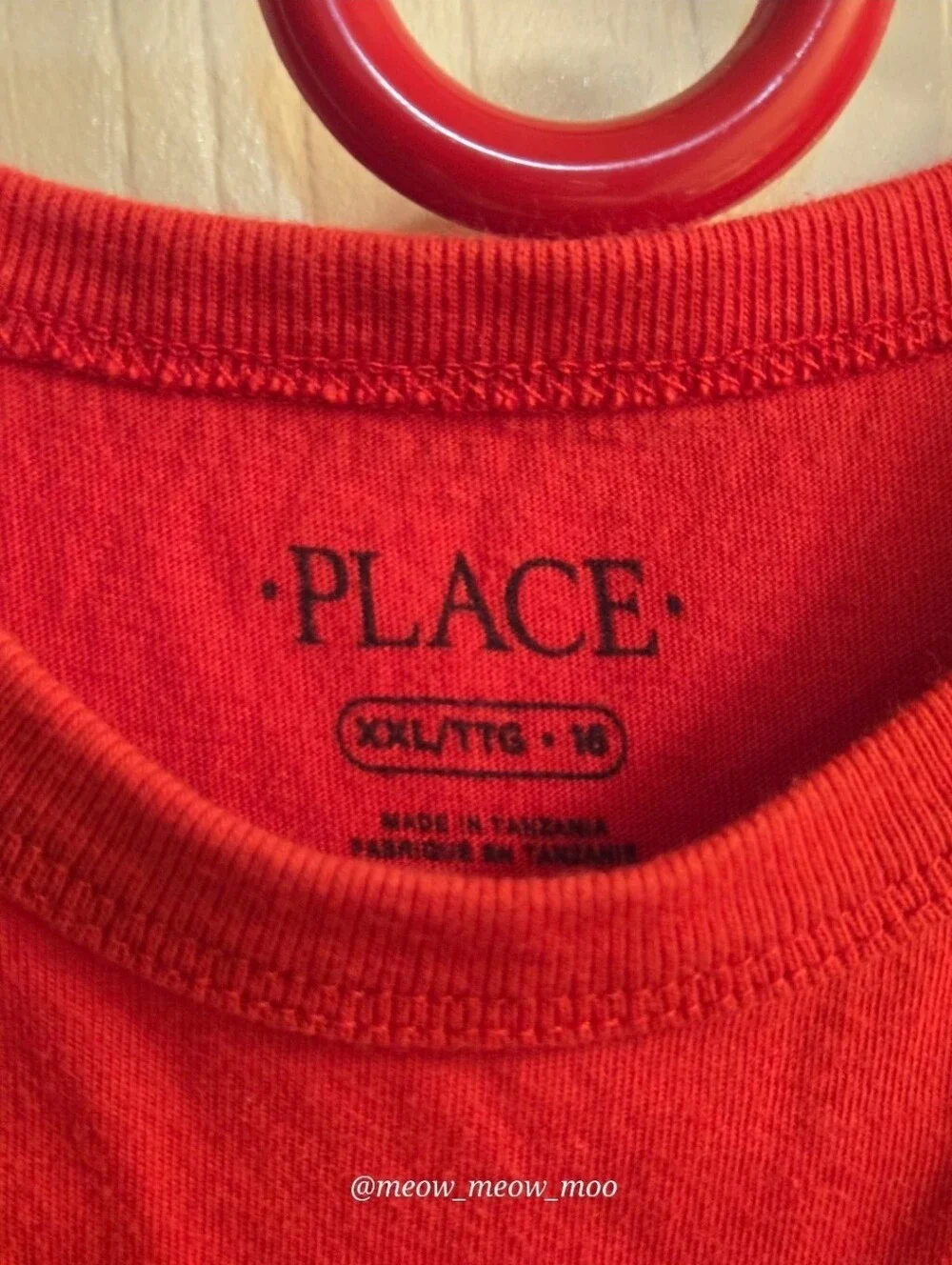 The Children's Place Boys Red Graphic T-Shirt XXL 16 Upcycled Funny Duck